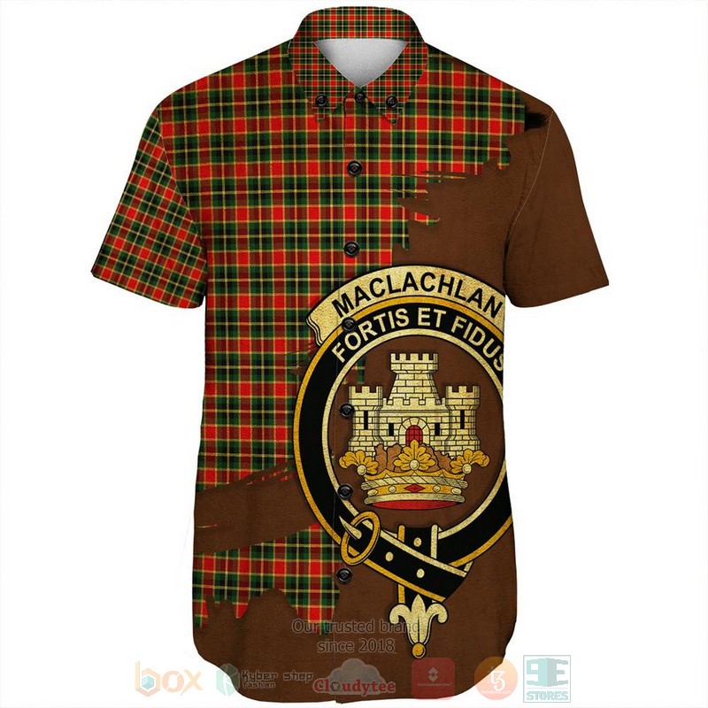 MacLachlan_Modern_Tartan_Crest_Custom_Name_Short_Sleeve_Hawaiian_Shirt_1