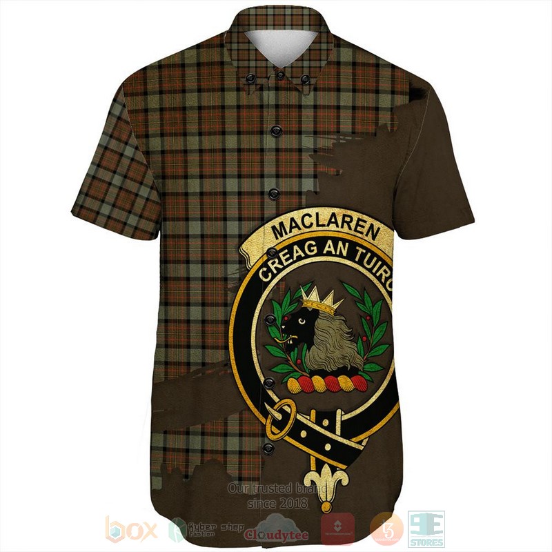 MacLean_Hunting_Ancient_Tartan_Crest_Custom_Name_Short_Sleeve_Hawaiian_Shirt_1