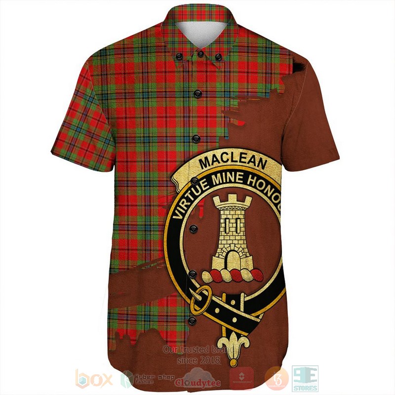MacLellan_Ancient_Tartan_Crest_Custom_Name_Short_Sleeve_Hawaiian_Shirt_1