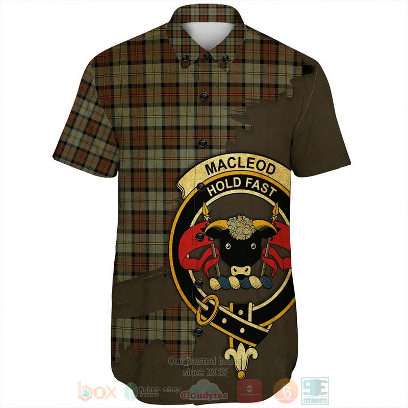 MacLeod_of_Lewis_Ancient_Tartan_Crest_Custom_Name_Short_Sleeve_Hawaiian_Shirt_1