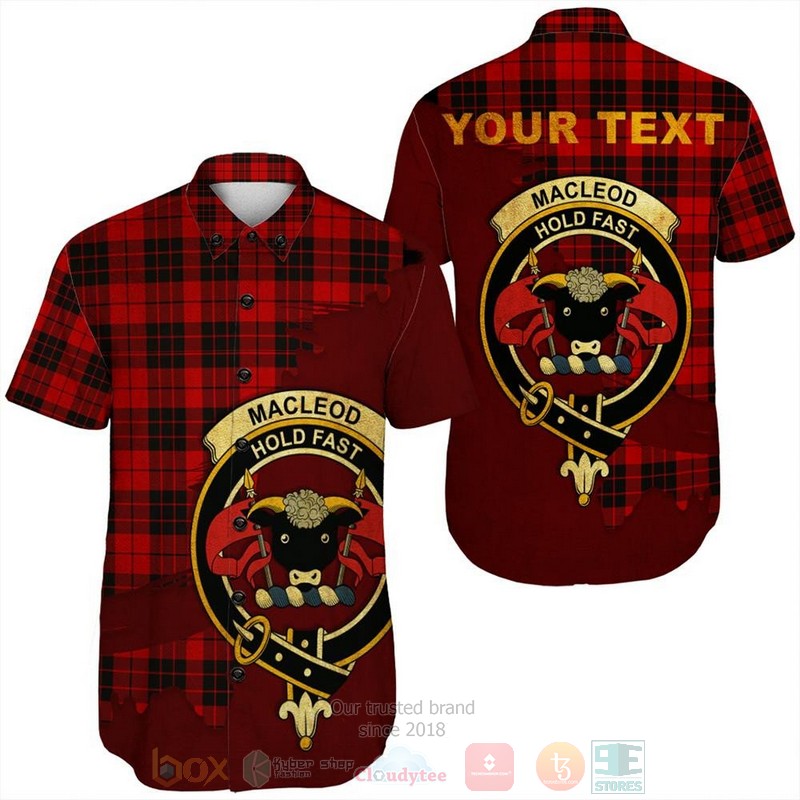 MacMillan_Clan_Tartan_Crest_Custom_Name_Short_Sleeve_Hawaiian_Shirt