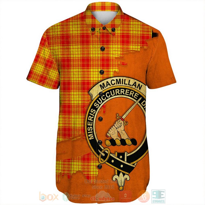 MacMillan_Hunting_Ancient_Tartan_Crest_Custom_Name_Short_Sleeve_Hawaiian_Shirt_1