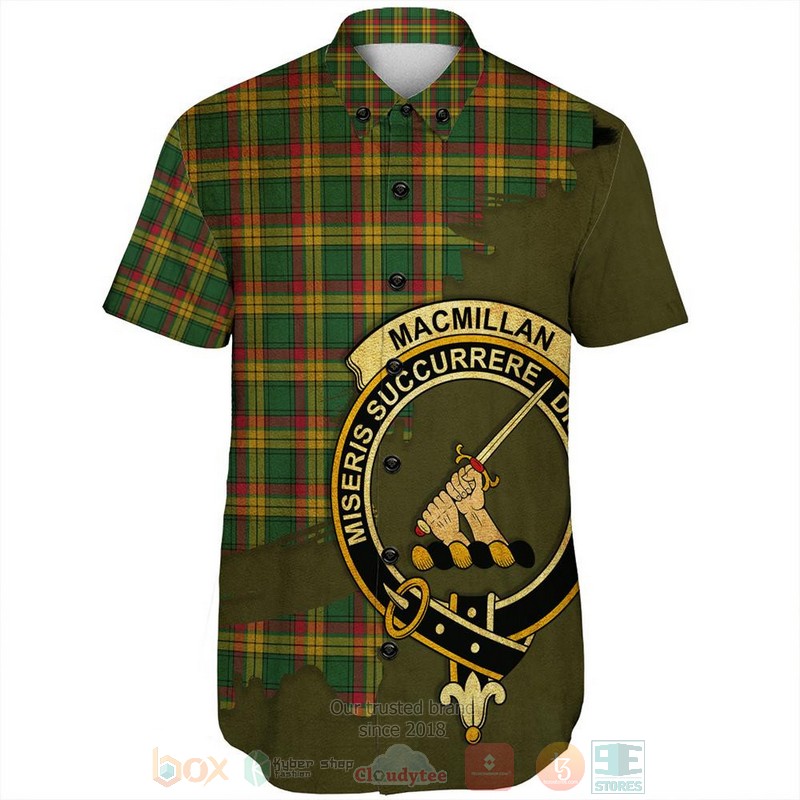 MacMillan_Old_Modern_Tartan_Crest_Custom_Name_Short_Sleeve_Hawaiian_Shirt_1