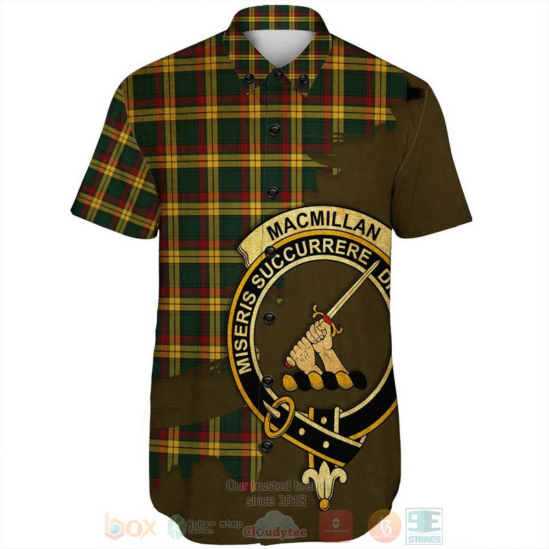 MacMillan_Old_Weathered_Tartan_Crest_Custom_Name_Short_Sleeve_Hawaiian_Shirt_1