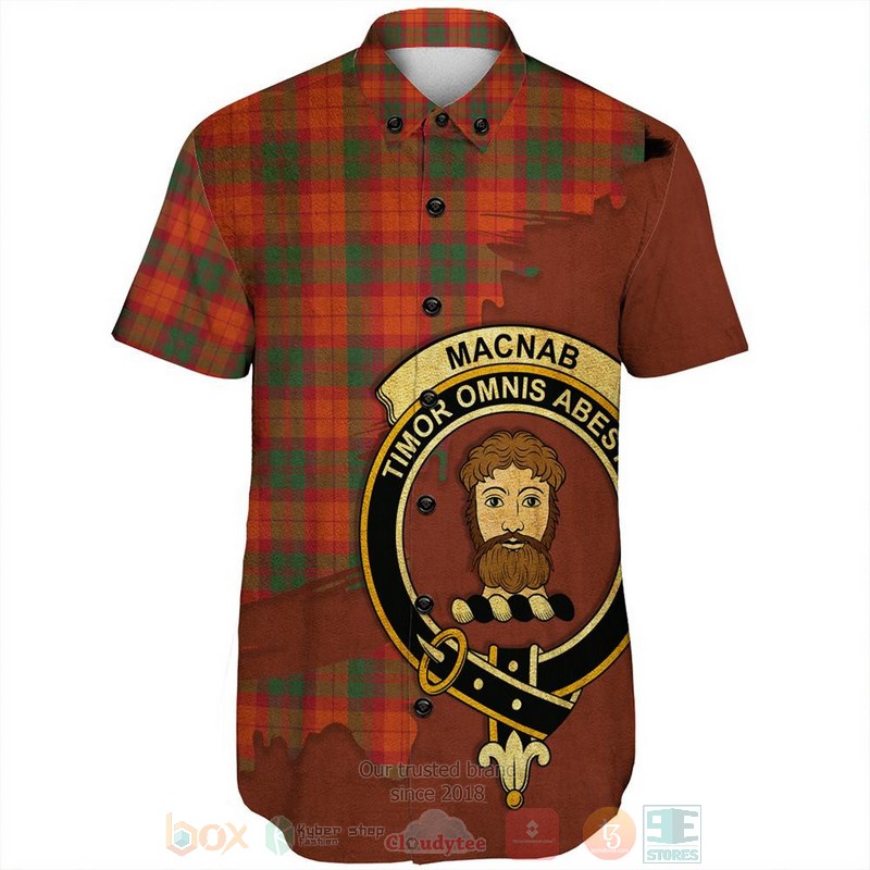 MacNab_Modern_Tartan_Crest_Custom_Name_Short_Sleeve_Hawaiian_Shirt_1