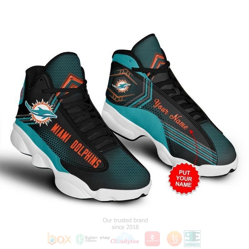 Miami_Dolphins_Football_NFL_Custom_Name_Air_Jordan_13_Shoes