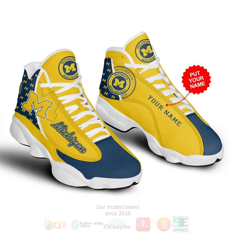 Michigan_Wolverines_NFL_Custom_Name_Air_Jordan_13_Shoes