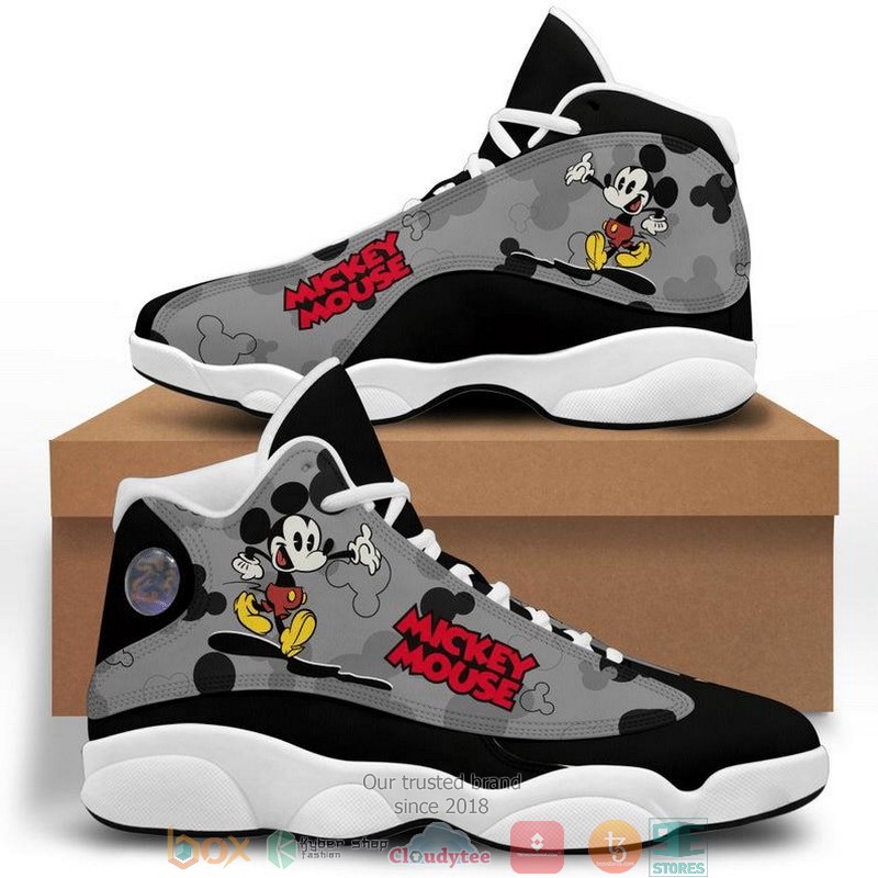 Mickey_Mouse_Grey_Air_Jordan_13_Sneaker_Shoes