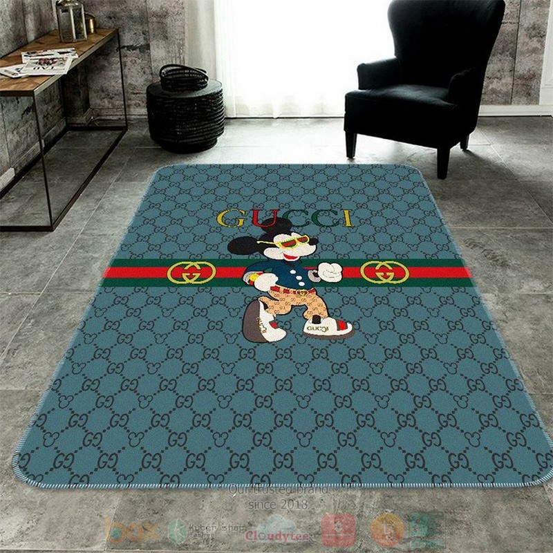 Mickey_Mouse_Gucci_brand_blue_pattern_rectangle_rug
