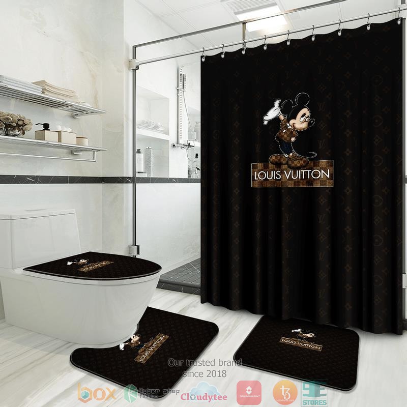 Mickey_Mouse_Louis_Vuitton_brown_pattern_Shower_Curtain_Sets
