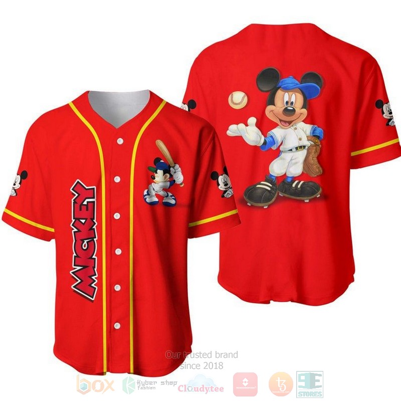 Mickey_Mouse_Playing_Baseball_All_Over_Print_Red_Baseball_Jersey