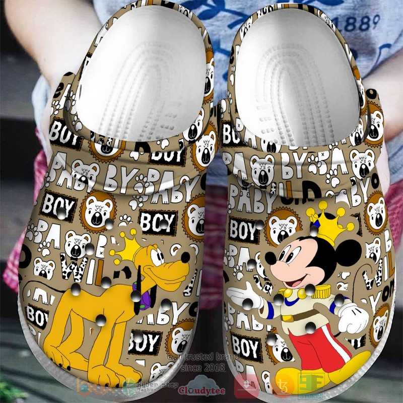 Mickey_Mouse_and_Pluto_Gold_King_Crocband_Clog_1