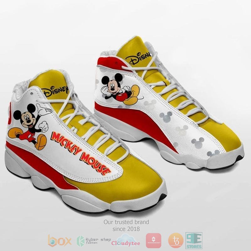 Mickey_mouse_yellow_white_Air_Jordan_13_shoes