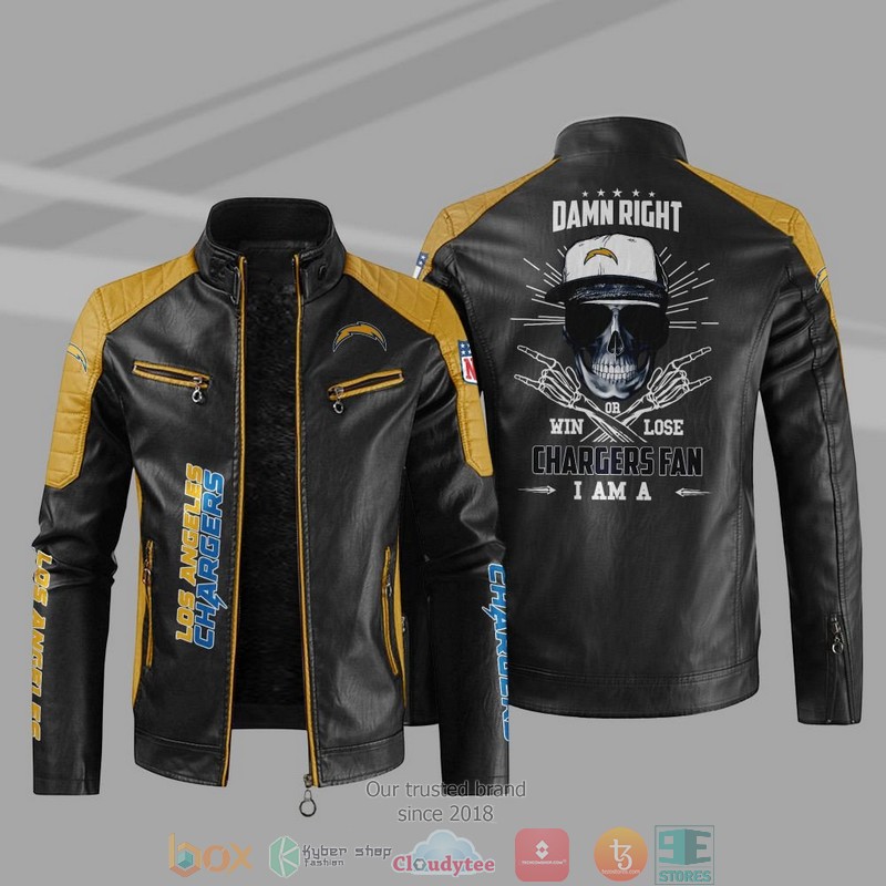 NFL_Los_Angeles_Chargers_I_Am_A_Chargers_Fan_Block_Leather_Jacket_1