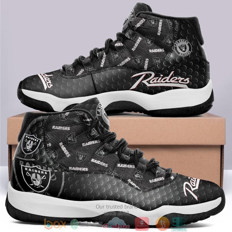 NFL_Oakland_Raiders_Black_Air_Jordan_11_Sneaker_Shoes_1