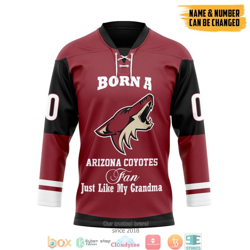 NHL_Born_A_Arizona_Coyotes_Fan_Just_Like_My_Grandma_Custom_Name_And_Number_Hockey_Jersey