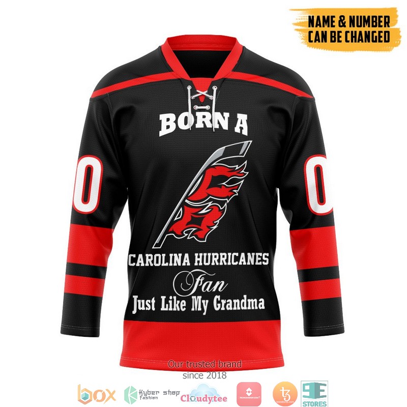 NHL_Born_A_Carolina_Hurricanes_Fan_Just_Like_My_Grandma_Custom_Name_And_Number_Hockey_Jersey