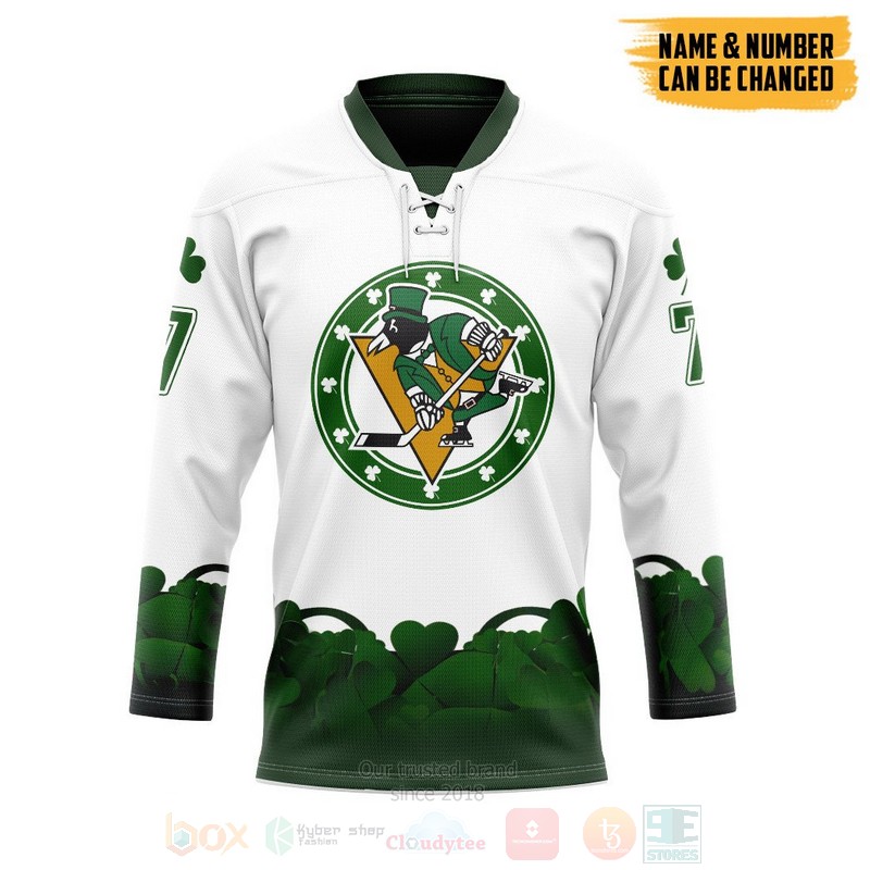 NHL_Pittsburgh_Penguins_2022_St_Patrick_Day_Personalized_Hockey_Jersey