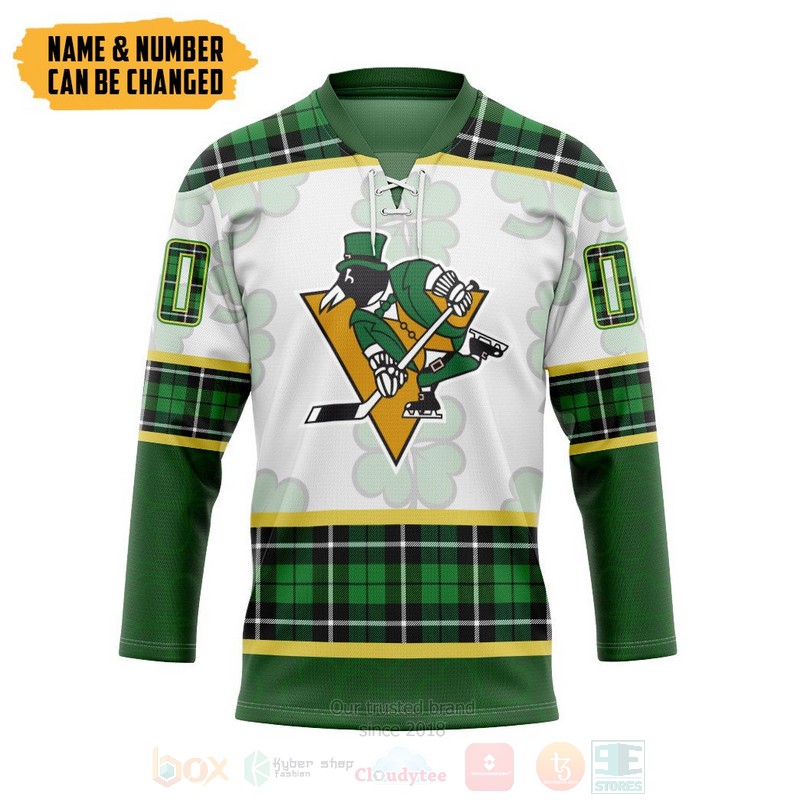 NHL_Pittsburgh_Penguins_St_Patrick_Day_Personalized_Hockey_Jersey