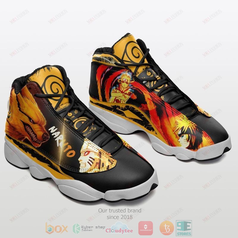 Naruto_Kurama_black_yellow_Air_Jordan_13_shoes