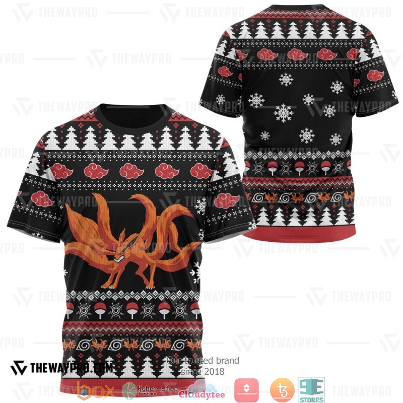 Naruto_Nine-Tailed_Christmas_Ugly_Pattern_T-Shirt_1