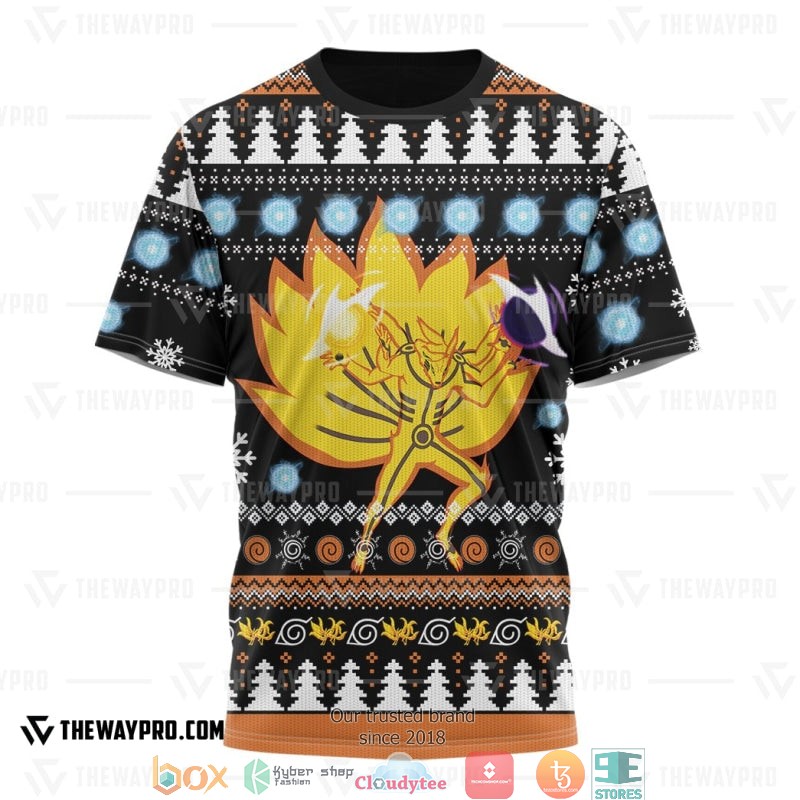 Naruto_Shippuden_Asura_Kurama_Mode_Christmas_Ugly_Pattern_T-Shirt