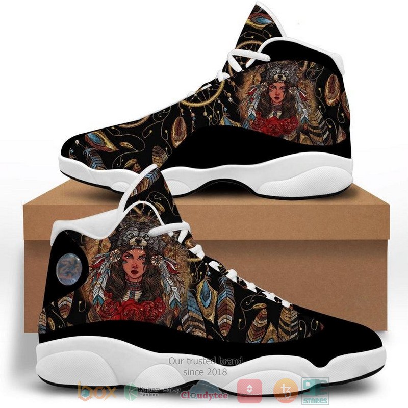 Native_American_Girl_black_Air_Jordan_13_shoes