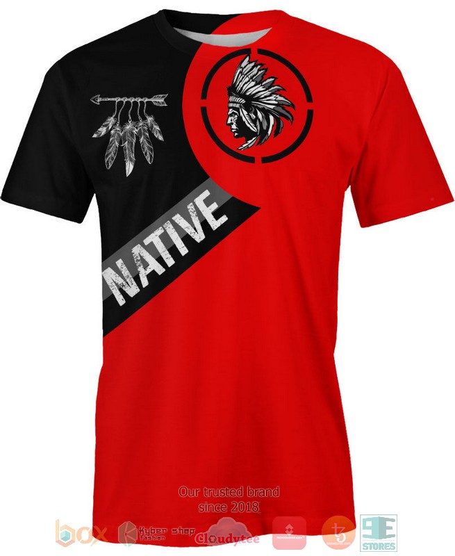 Native_American_black_red_3D_Shirt_Hoodie_1