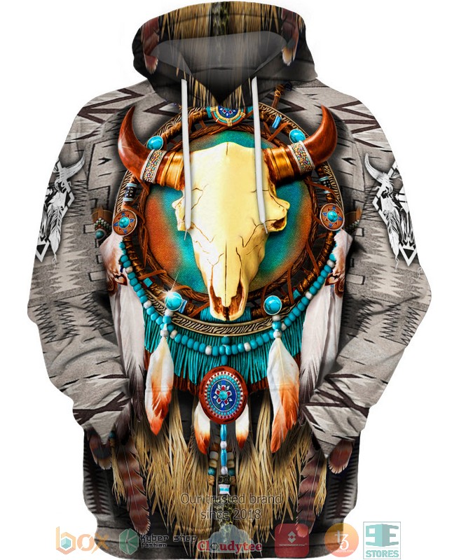 Native_Bison_Skull_3D_Shirt_Hoodie