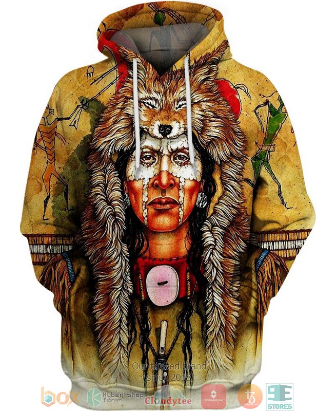 Native_Fur_Hat_3D_Shirt_Hoodie