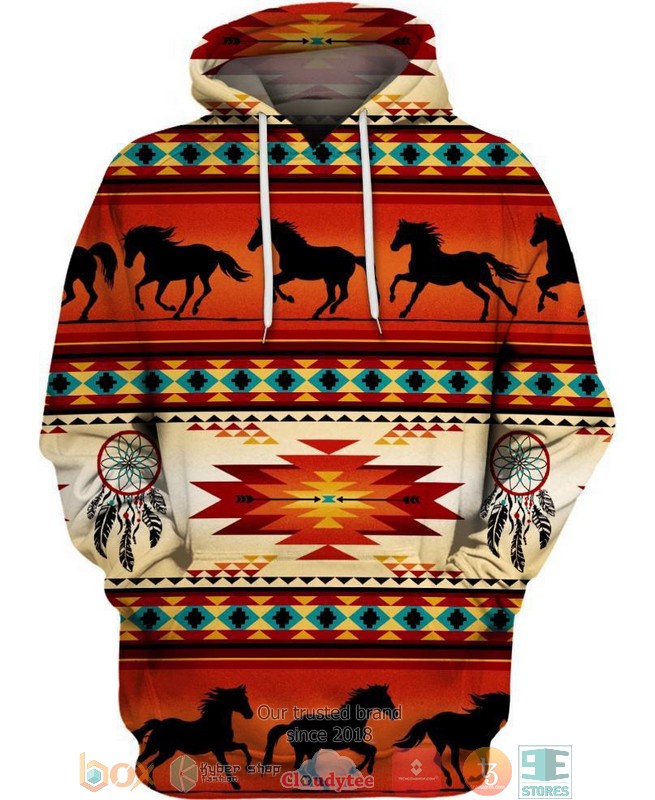 Native_Horse_Pattern_3D_Shirt_Hoodie