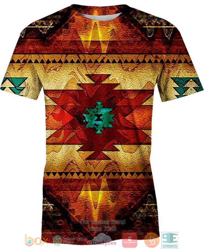 Native_Pattern_red_yellow_3D_Shirt_Hoodie_1