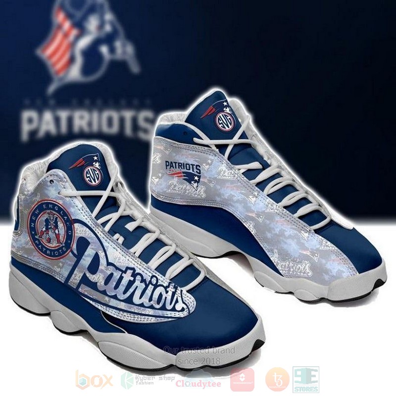 New_England_Patriots_NFL_Big_Logo_Football_Team_Air_Jordan_13_Shoes