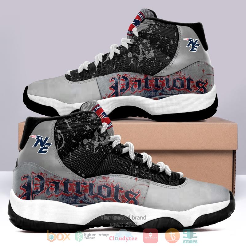 New_England_Patriots_NFL_grey_Air_Jordan_11_shoes