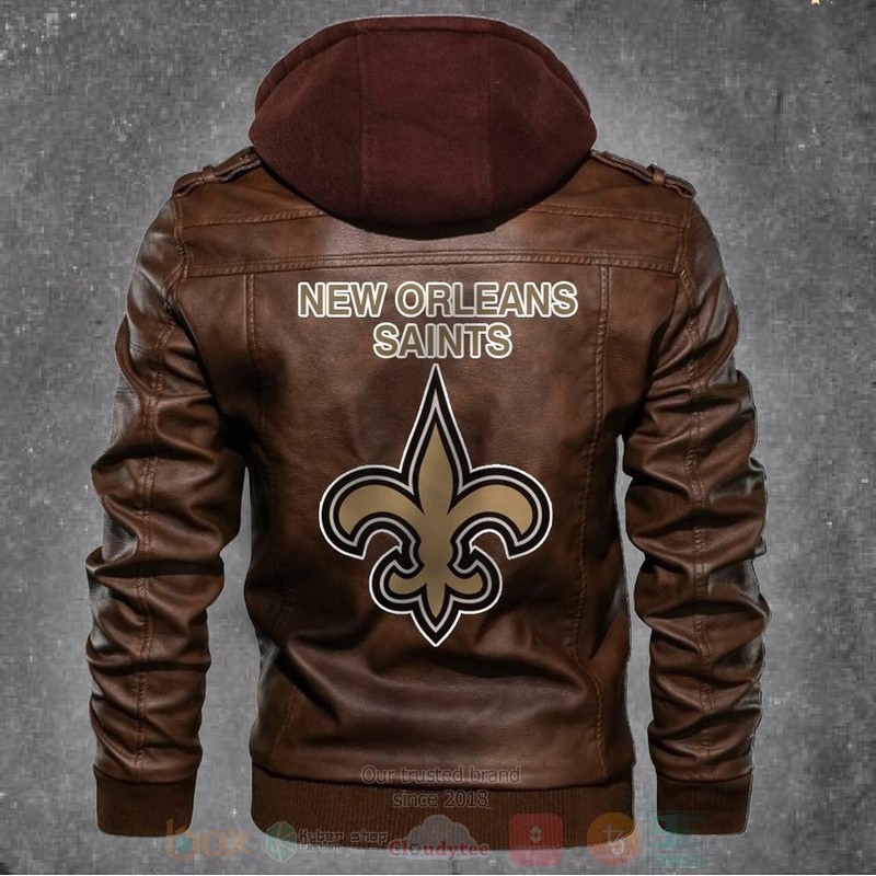 New_Orleans_Saints_NFL_Football_Motorcycle_Brown_Leather_Jacket