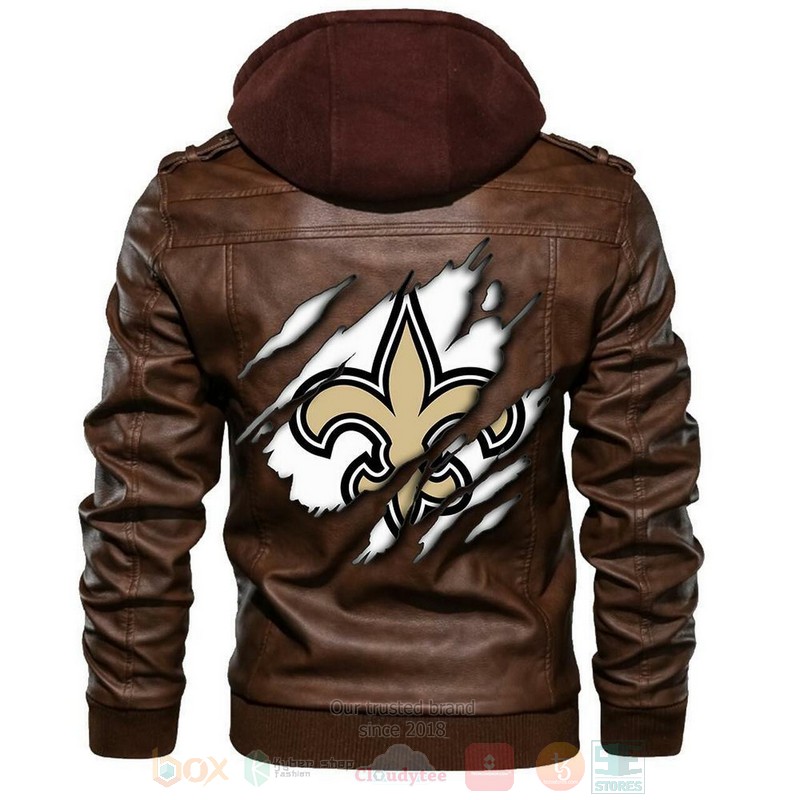 New_Orleans_Saints_NFL_Football_Sons_of_Anarchy_Brown_Motorcycle_Leather_Jacket