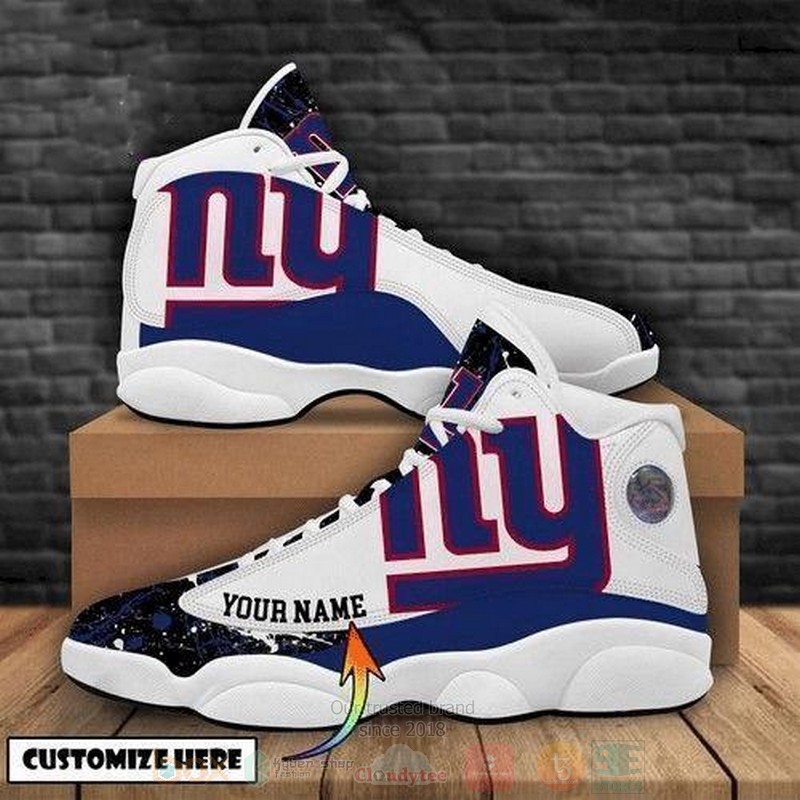 New_York_Giants_Football_Team_NFL_Custom_Name_Air_Jordan_13_Shoes