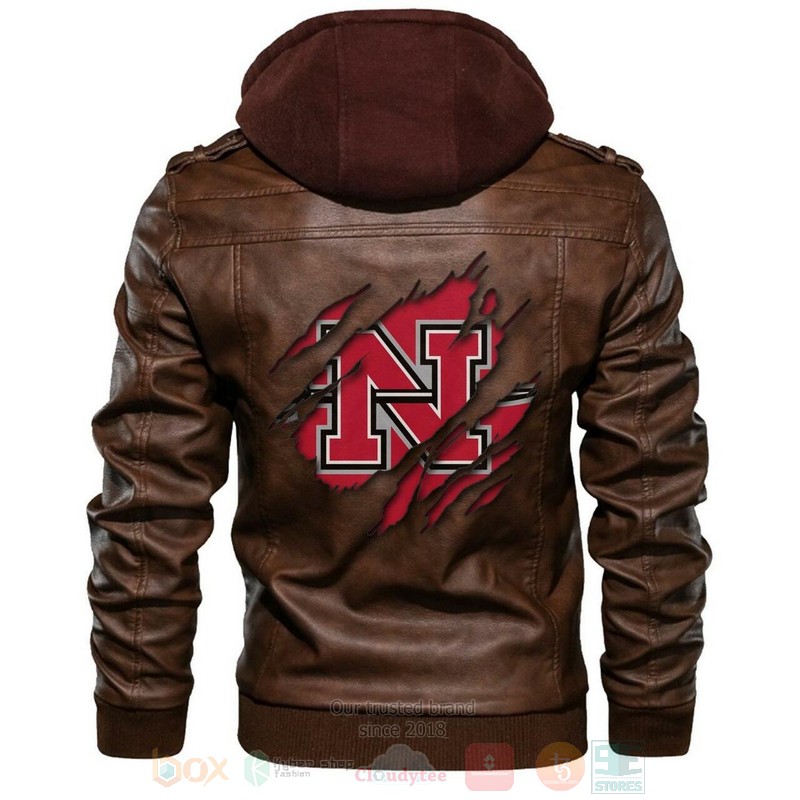 Nicholls_Colonels_NCAA_Brown_Motorcycle_Leather_Jacket