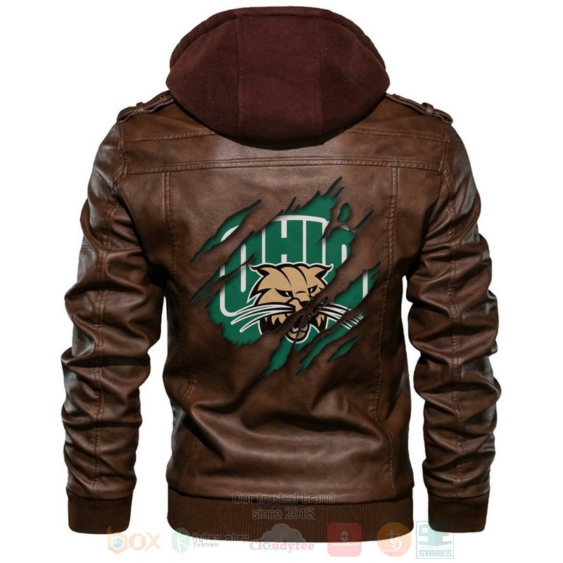 Ohio_Bobcats_NCAA_Brown_Motorcycle_Leather_Jacket