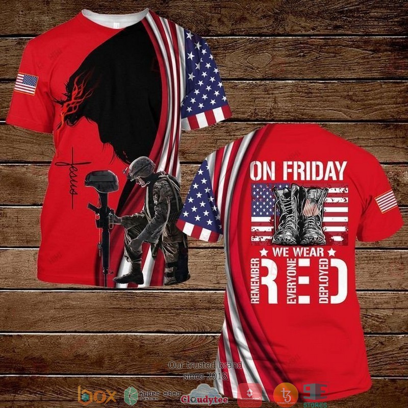 On_Friday_we_were_Red_Jesus_Army_US_flag_3D_T-shirt