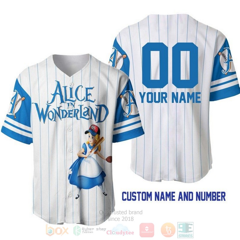 Personalized_Alice_In_Wonderland_All_Over_Print_Pinstripe_White_Baseball_Jersey