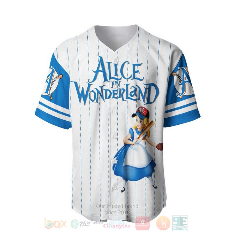 Personalized_Alice_In_Wonderland_All_Over_Print_Pinstripe_White_Baseball_Jersey_1