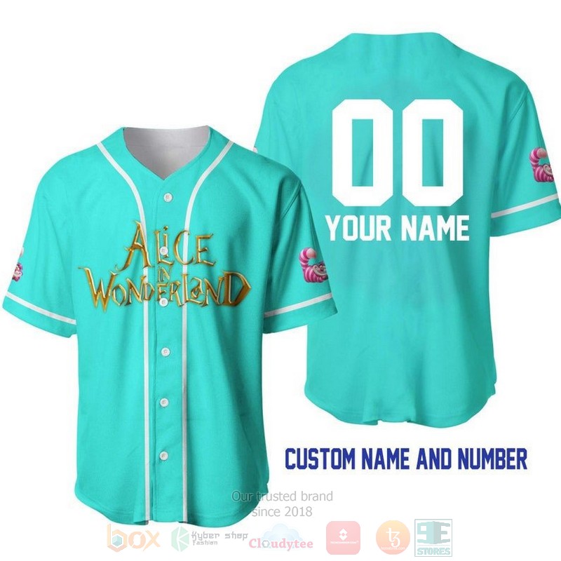 Personalized_Alice_In_Wonderland_All_Over_Print_Turquoise_Baseball_Jersey