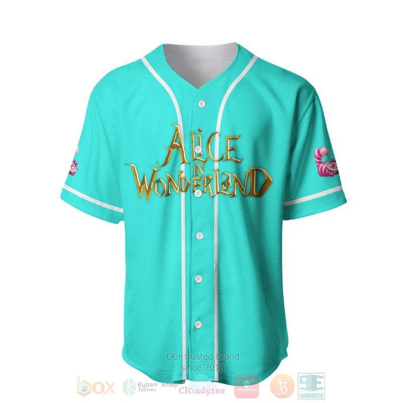 Personalized_Alice_In_Wonderland_All_Over_Print_Turquoise_Baseball_Jersey_1