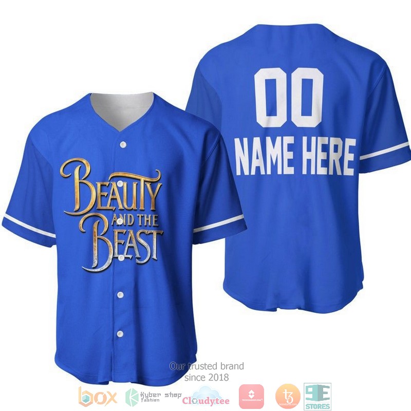 Personalized_Beauty_And_The_Beast_Blue_Baseball_Jersey