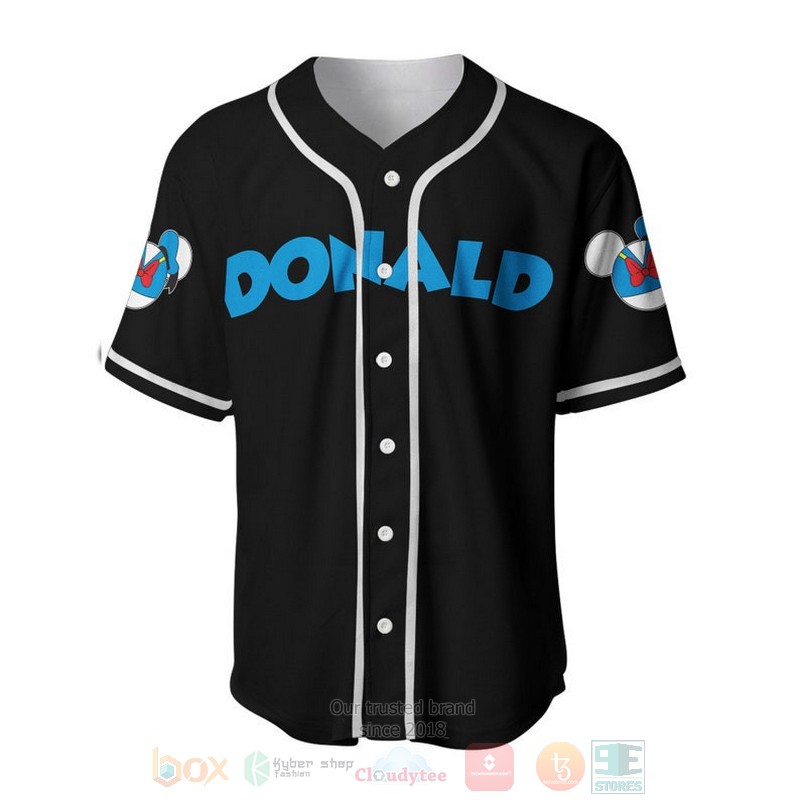 Personalized_Blue_Chilling_Donald_Duck_All_Over_Print_Black_Baseball_Jersey_1