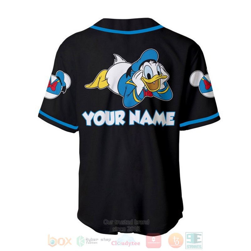 Personalized_Chilling_Donald_Duck_Disney_All_Over_Print_Black_Baseball_Jersey_1