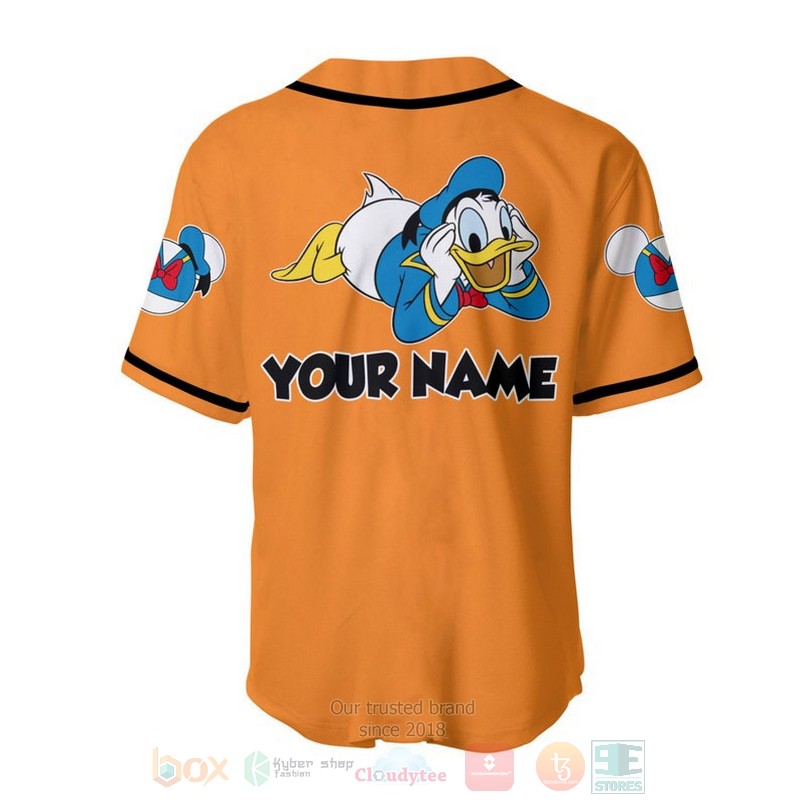 Personalized_Chilling_Donald_Duck_Disney_All_Over_Print_Orange_Baseball_Jersey_1
