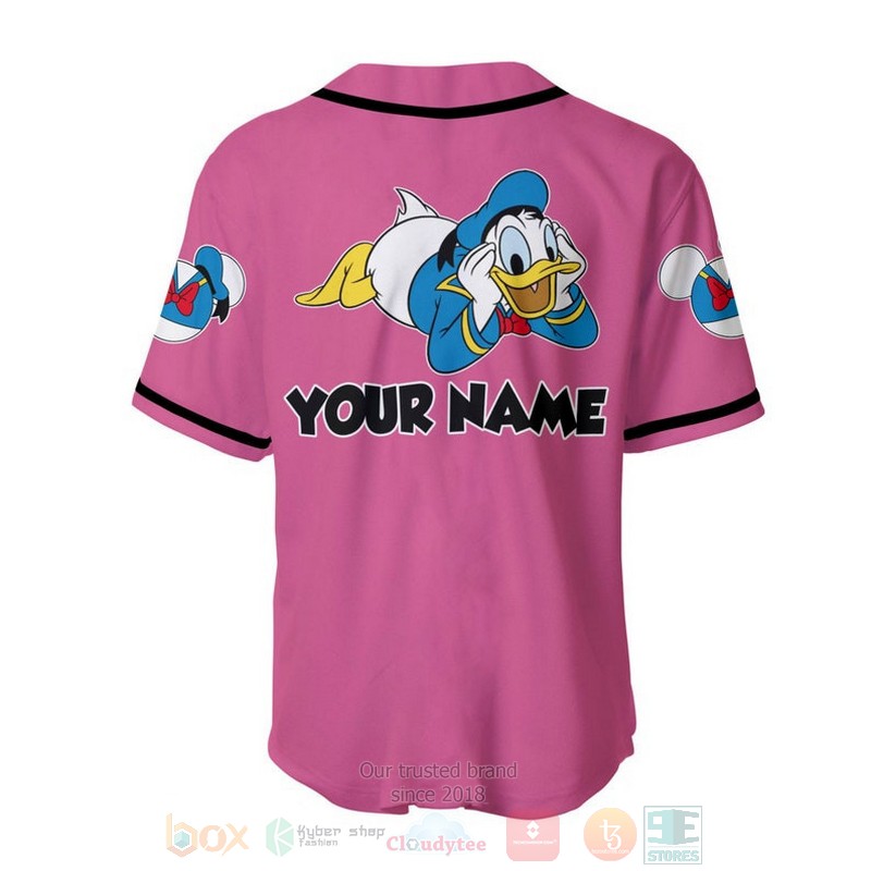Personalized_Chilling_Donald_Duck_Disney_All_Over_Print_Pink_Baseball_Jersey_1