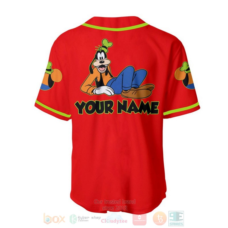 Personalized_Chilling_Goofy_Dog_Disney_All_Over_Print_Red_Baseball_Jersey_1